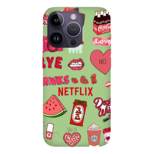 Apple iPhone 14 Pro Max pizza is my valentine Light Green Colored Silicone TPU Θήκη