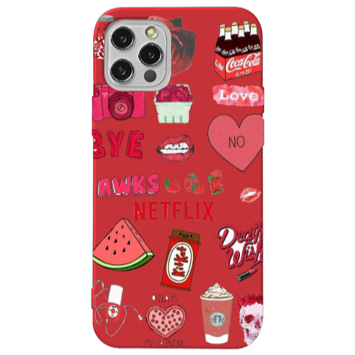 Apple iPhone 13 Pro pizza is my valentine Red Colored Silicone TPU Θήκη