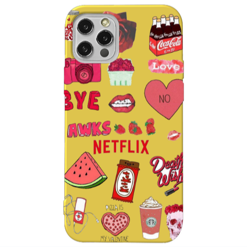 Apple iPhone 13 Pro pizza is my valentine Yellow Colored Silicone TPU Θήκη