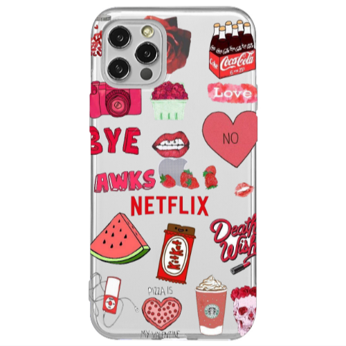 Apple iPhone 12 Pro pizza is my valentine Transparent Silicone TPU Θήκη