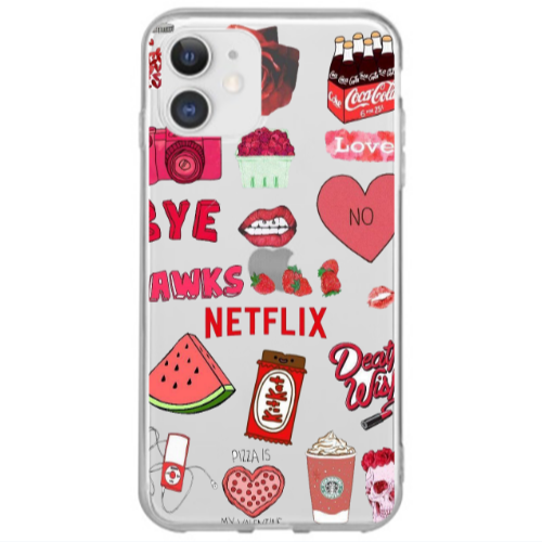 Apple iPhone 12 Mini pizza is my valentine Transparent Silicone TPU Θήκη