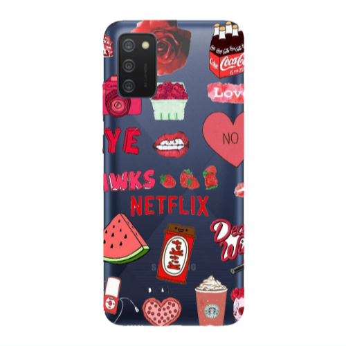 Samsung A03S pizza is my valentine Transparent Silicone TPU Θήκη