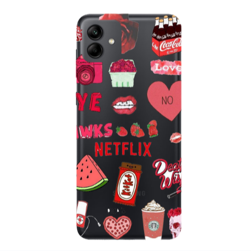 Samsung A04 pizza is my valentine Transparent Silicone TPU Θήκη