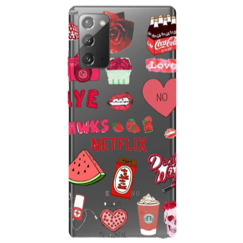 Samsung Note 20 pizza is my valentine Transparent Silicone TPU Θήκη
