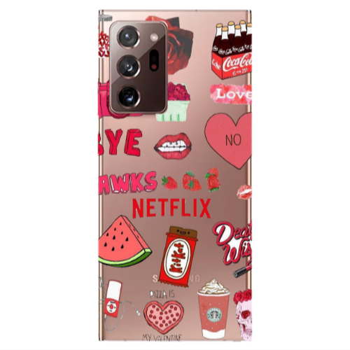Samsung Note 20 Ultra pizza is my valentine Transparent Silicone TPU Θήκη