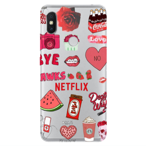 Xiaomi Redmi S2 pizza is my valentine Transparent Silicone TPU Θήκη