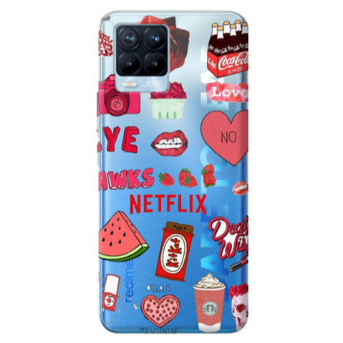 Realme 8 Pro pizza is my valentine Transparent Silicone TPU Θήκη