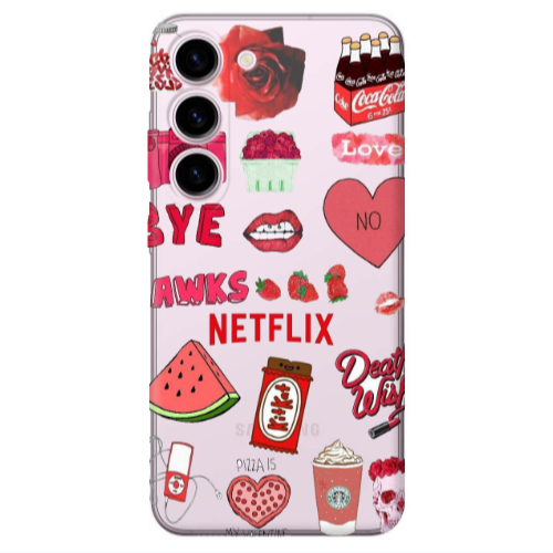 Samsung S23 pizza is my valentine Transparent Silicone TPU Θήκη