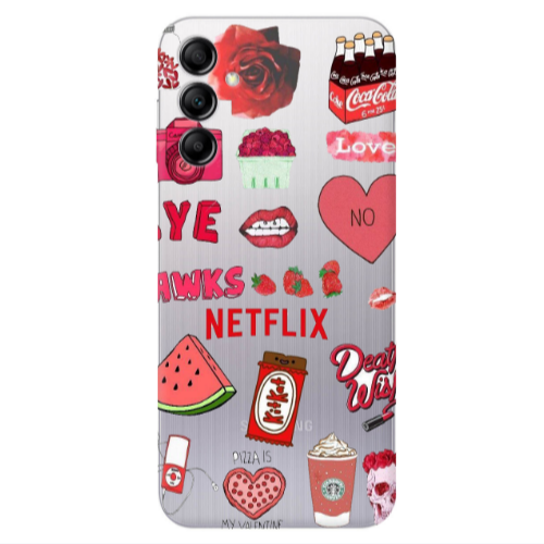 Samsung A14 5G pizza is my valentine Transparent Silicone TPU Θήκη