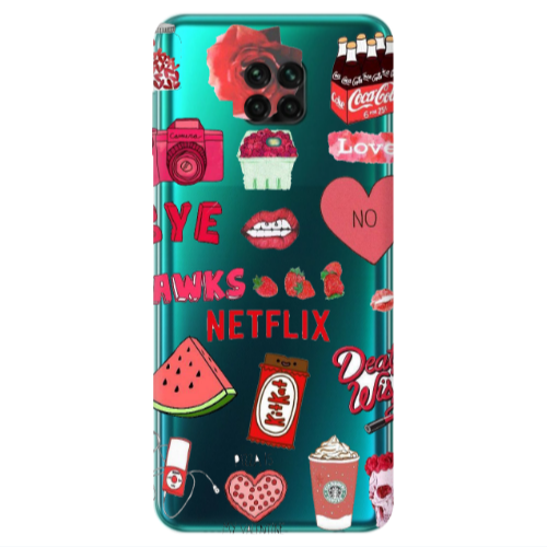 Xiaomi Redmi Note 9S pizza is my valentine Transparent Silicone TPU Θήκη