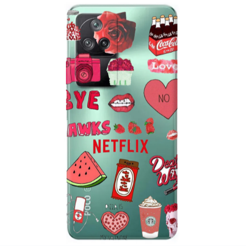 Xiaomi Poco F4 pizza is my valentine Transparent Silicone TPU Θήκη