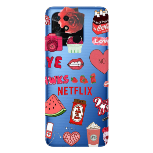 Xiaomi Poco C40 pizza is my valentine Transparent Silicone TPU Θήκη