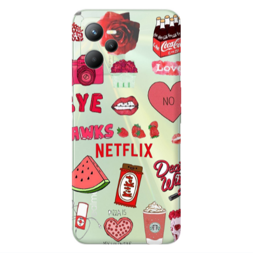 Realme C35 pizza is my valentine Transparent Silicone TPU Θήκη