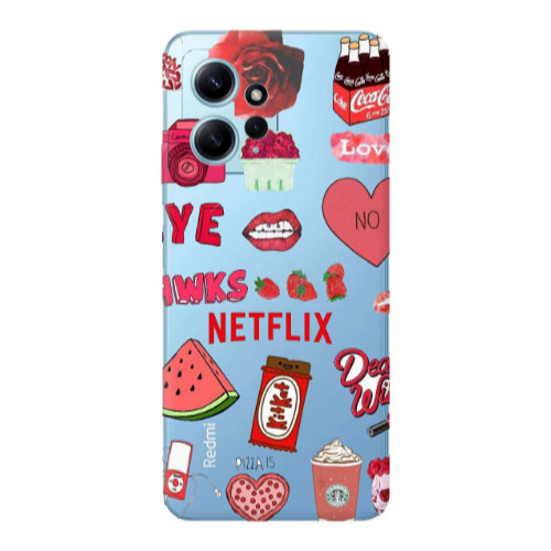 Xiaomi Redmi Note 12 4G pizza is my valentine Transparent Silicone TPU Θήκη