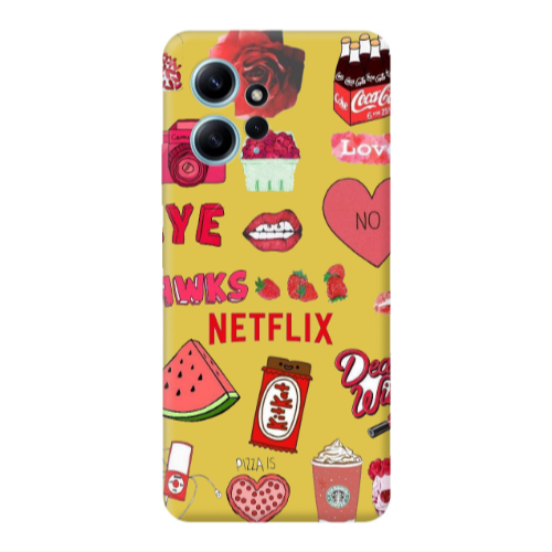 Xiaomi Redmi Note 12 4G pizza is my valentine Yellow Colored Silicone TPU Θήκη