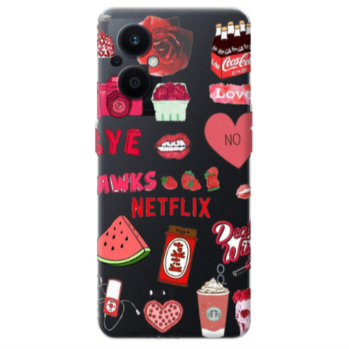 Oppo Reno 7 Lite pizza is my valentine Transparent Silicone TPU Θήκη