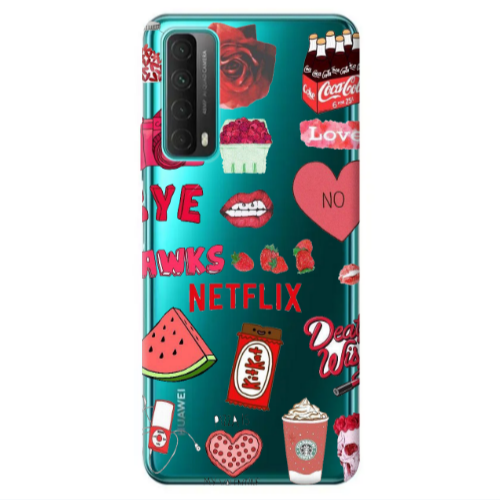 Huawei P Smart 2021 pizza is my valentine Transparent Silicone TPU Θήκη