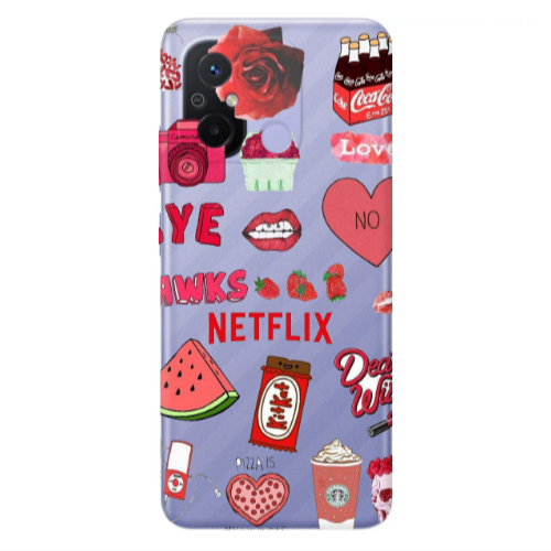 Xiaomi Redmi 12C pizza is my valentine Transparent Silicone TPU Θήκη
