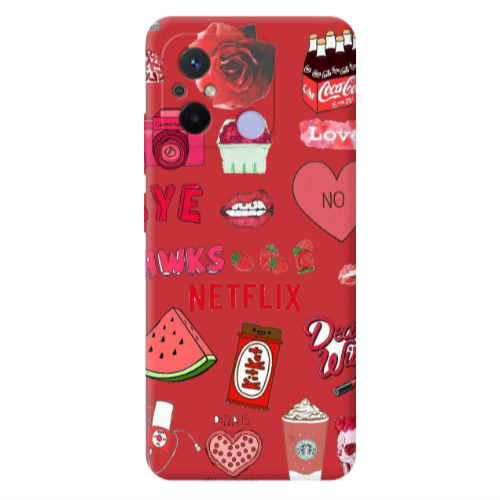 Xiaomi Redmi 12C pizza is my valentine Red Colored Silicone TPU Θήκη