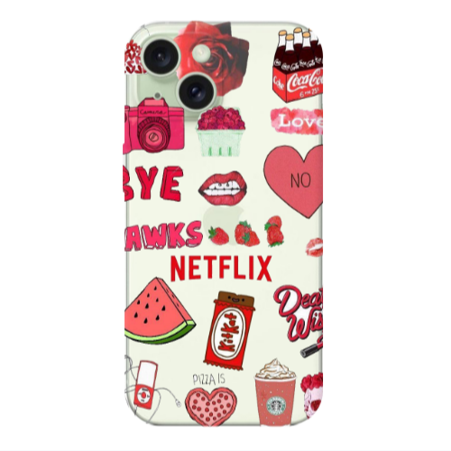 Apple iPhone 15 Plus pizza is my valentine Transparent Silicone TPU Θήκη