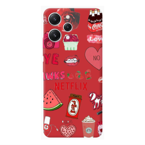 Xiaomi Redmi 12 pizza is my valentine Red Colored Silicone TPU Θήκη