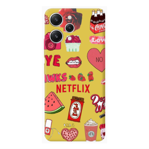 Xiaomi Redmi 12 pizza is my valentine Yellow Colored Silicone TPU Θήκη