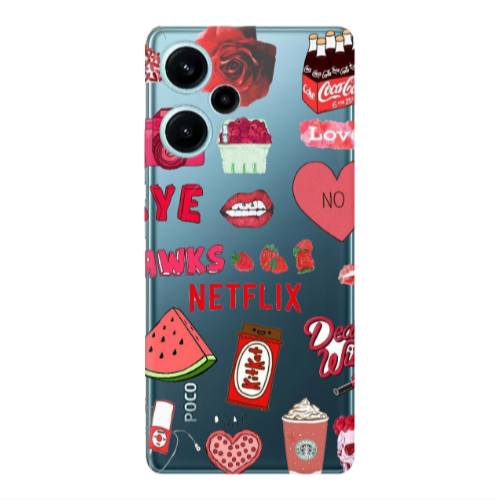 Xiaomi Poco F5 pizza is my valentine Transparent Silicone TPU Θήκη