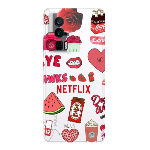 Xiaomi Poco F5 Pro pizza is my valentine Transparent Silicone TPU Θήκη