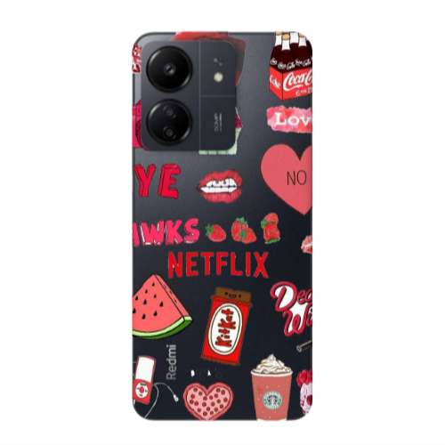 Xiaomi Redmi 13C pizza is my valentine Transparent Silicone TPU Θήκη