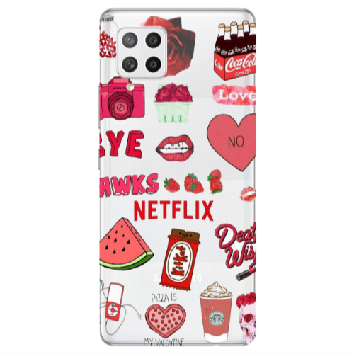Samsung A42 5G pizza is my valentine Transparent Silicone TPU Θήκη