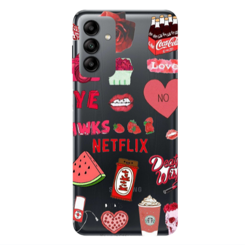 Samsung A13 5G pizza is my valentine Transparent Silicone TPU Θήκη