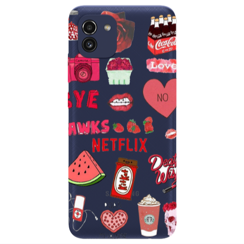 Samsung A03 pizza is my valentine Transparent Silicone TPU Θήκη