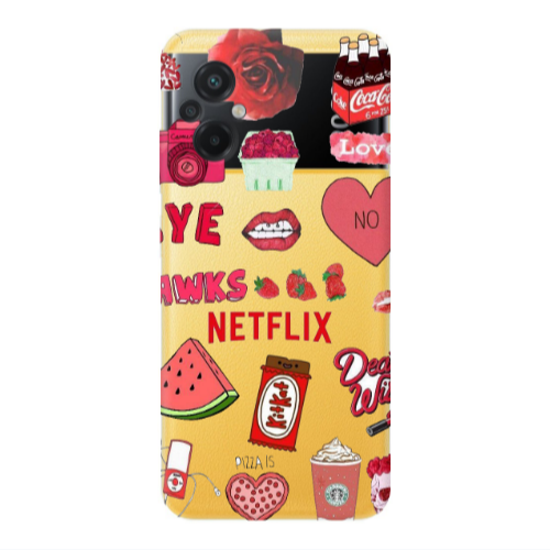 Xiaomi Poco M5 pizza is my valentine Transparent Silicone TPU Θήκη