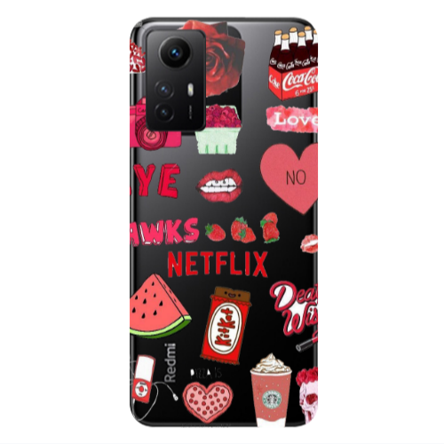 Xiaomi Redmi Note 12s pizza is my valentine Transparent Silicone TPU Θήκη