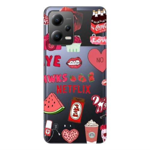 Xiaomi Poco X5 pizza is my valentine Transparent Silicone TPU Θήκη