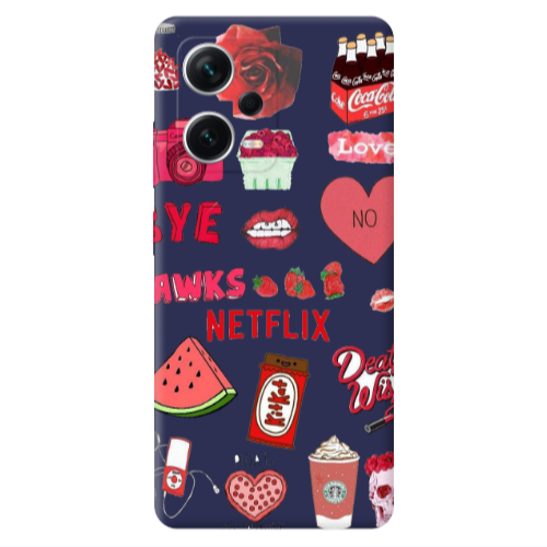 Xiaomi Poco X5 pizza is my valentine Dark blue Colored Silicone TPU Θήκη