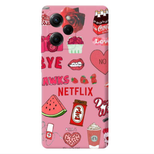 Xiaomi Poco X5 Pro pizza is my valentine Pink Colored Silicone TPU Θήκη