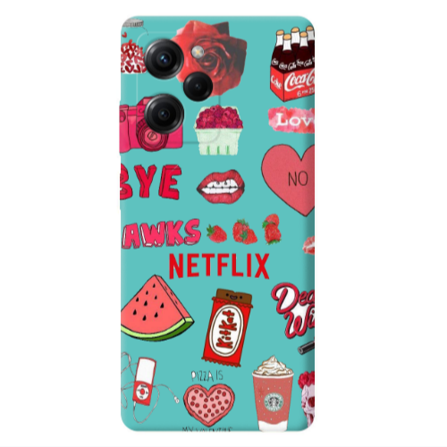Xiaomi Poco X5 Pro pizza is my valentine Turquoise Colored Silicone TPU Θήκη