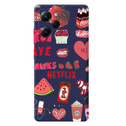 Xiaomi Poco X5 Pro pizza is my valentine Dark blue Colored Silicone TPU Θήκη