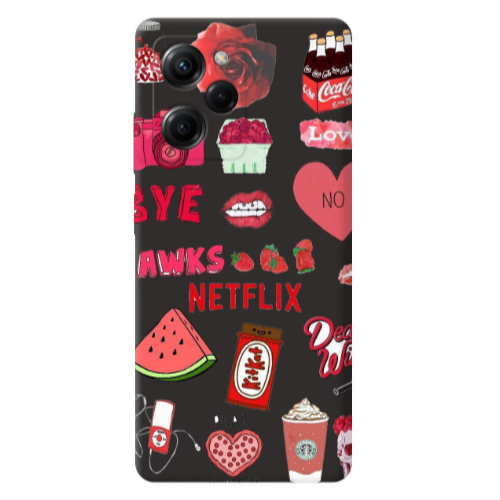 Xiaomi Poco X5 Pro pizza is my valentine Black Colored Silicone TPU Θήκη