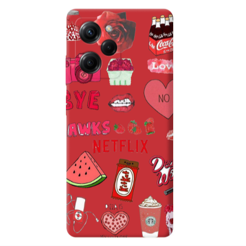 Xiaomi Poco X5 Pro pizza is my valentine Red Colored Silicone TPU Θήκη
