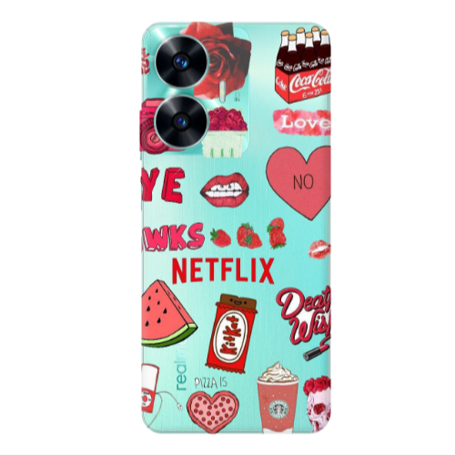 Realme C55 pizza is my valentine Transparent Silicone TPU Θήκη