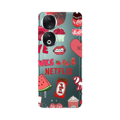 Honor 90 5G pizza is my valentine Transparent Silicone TPU Θήκη