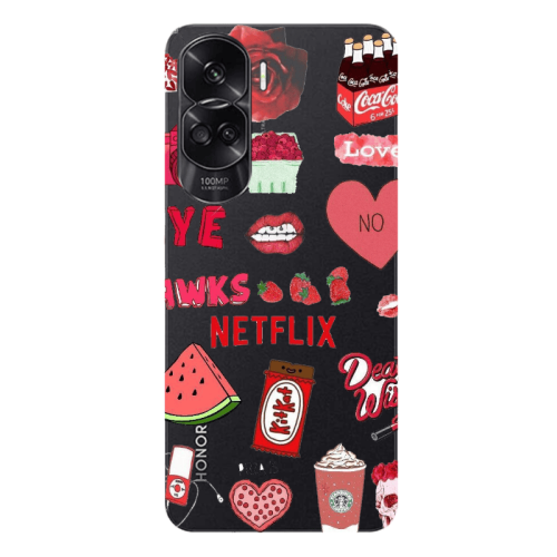 Honor 90 Lite 5G pizza is my valentine Transparent Silicone TPU Θήκη