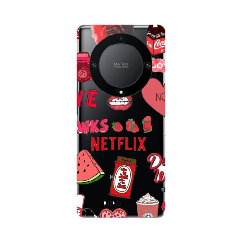 Honor Magic5 Lite 5G pizza is my valentine Transparent Silicone TPU Θήκη