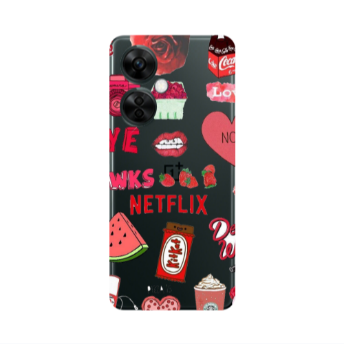 Oneplus Nord CE 3 Lite 5G pizza is my valentine Transparent Silicone TPU Θήκη