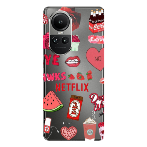 Oppo Reno10 5G pizza is my valentine Transparent Silicone TPU Θήκη