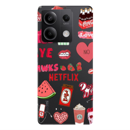 Xiaomi Redmi Note 13 5G pizza is my valentine Transparent Silicone TPU Θήκη