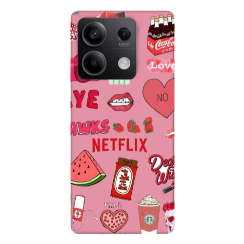 Xiaomi Redmi Note 13 5G pizza is my valentine Pink Colored Silicone TPU Θήκη