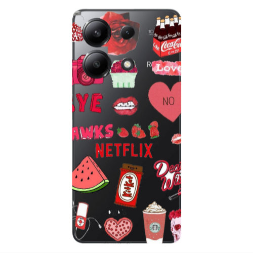 Xiaomi Redmi Note 13 4G pizza is my valentine Transparent Silicone TPU Θήκη